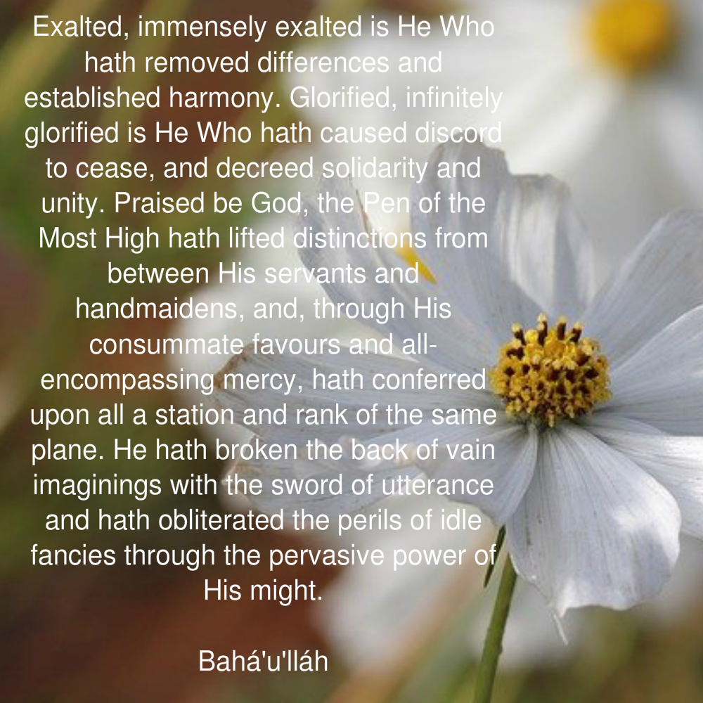Exalted immensely exalted is He Who hath removed differences