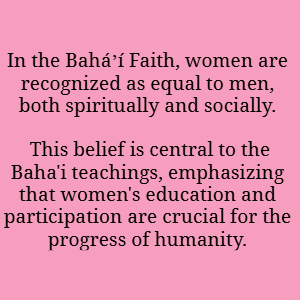 Bahai women are equal